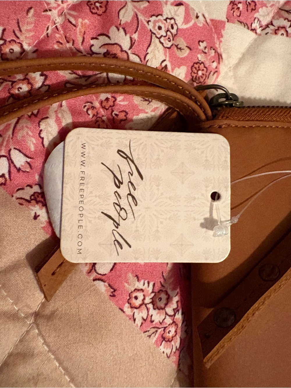 Free People Tan Leather Crossbody Shoulder Bag